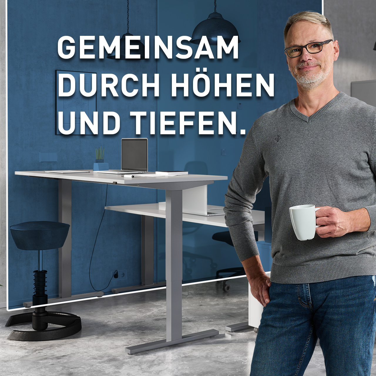 Höhenverstellbarer Schreibtisch 4244 in verschiedenen Dekoren | Germania -  Die Möbelmacher